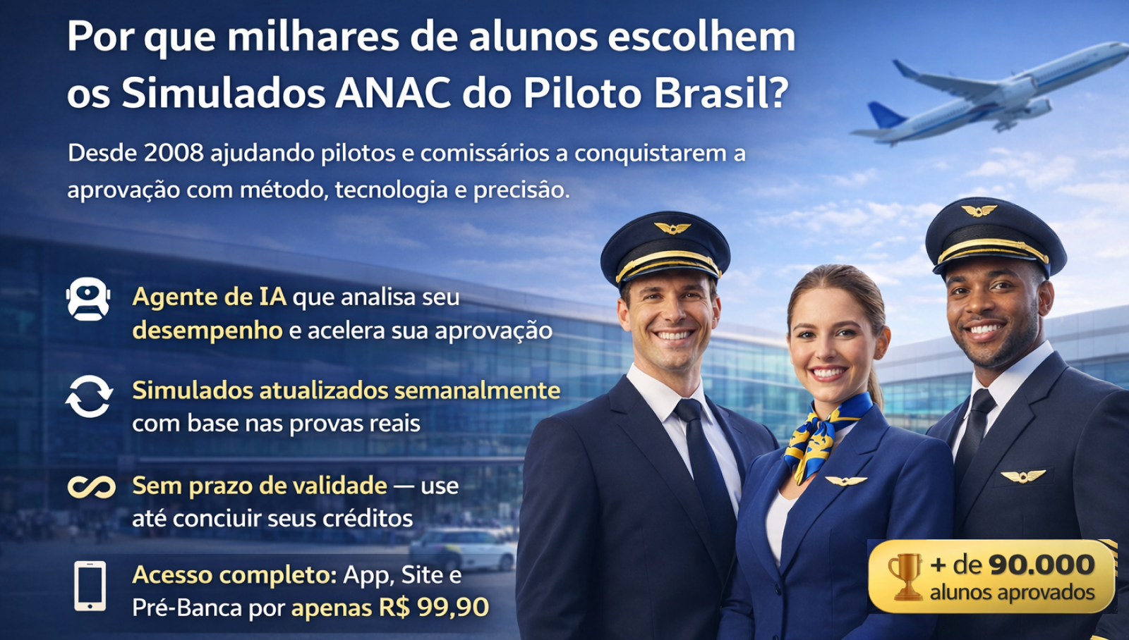 Por que milhares de alunos escolhem os Simulados ANAC do Piloto Brasil?