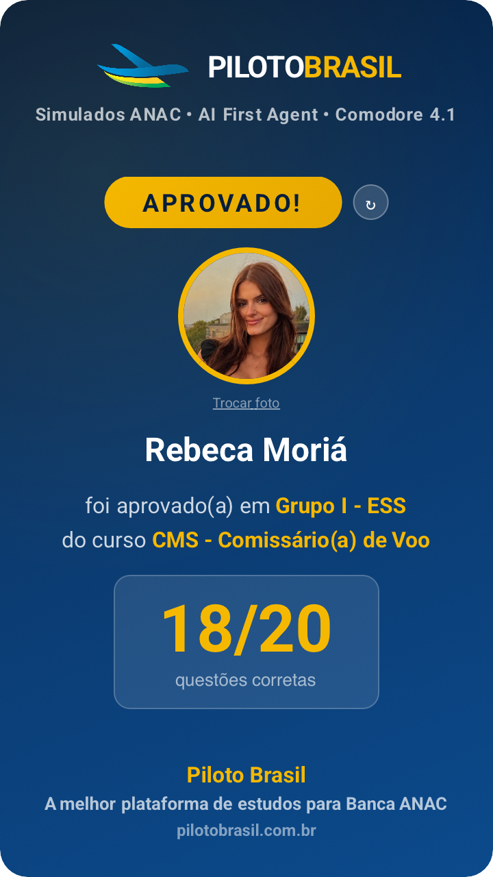 Rebeca Moriá aprovado