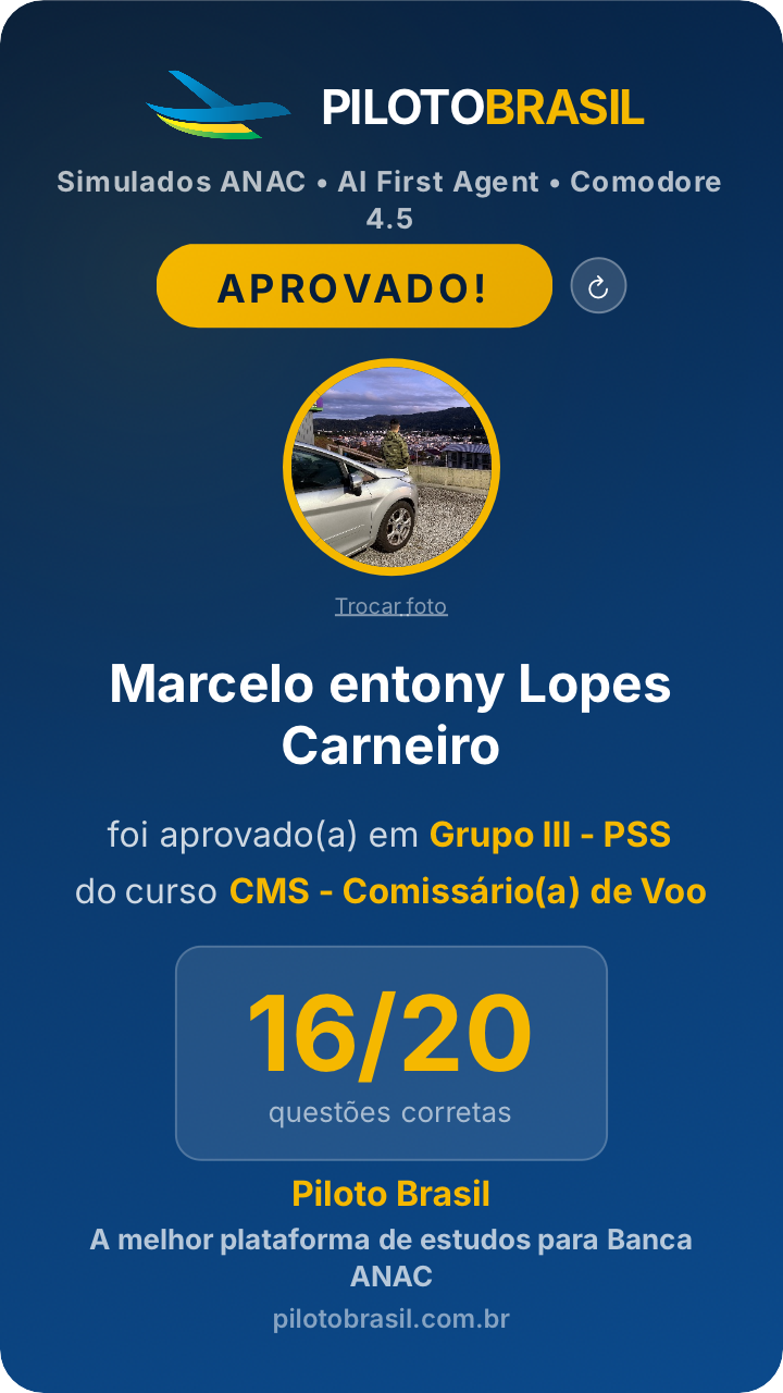 Marcelo entony Lopes Carneiro aprovado