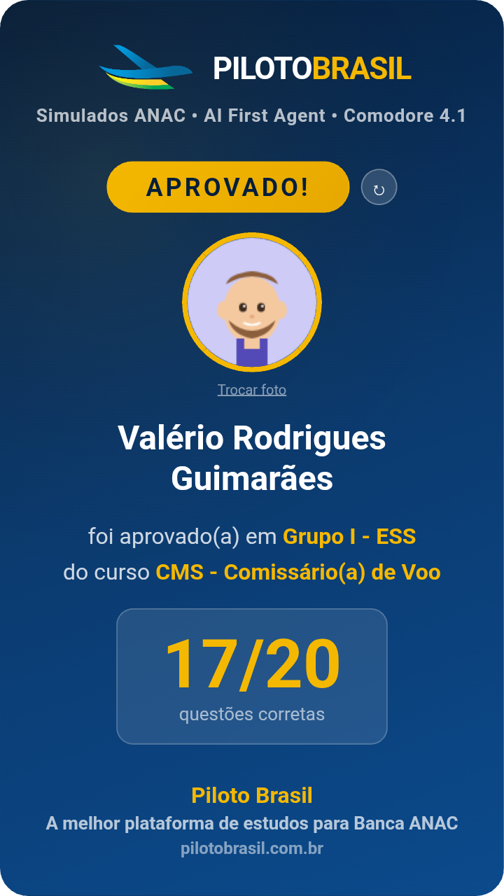 Valério Rodrigues Guimarães aprovado