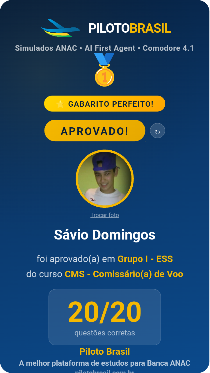 Sávio Domingos aprovado