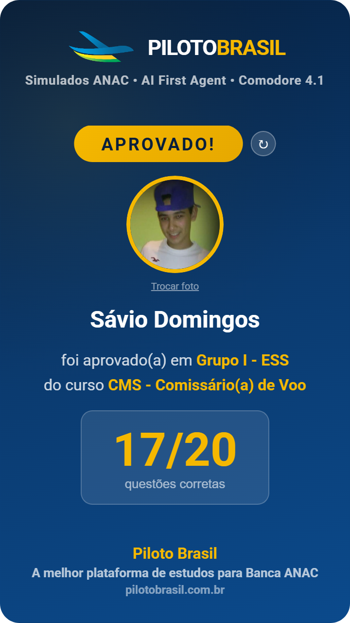 Sávio Domingos aprovado