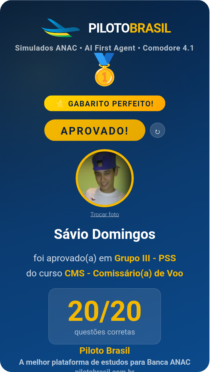 Sávio Domingos aprovado