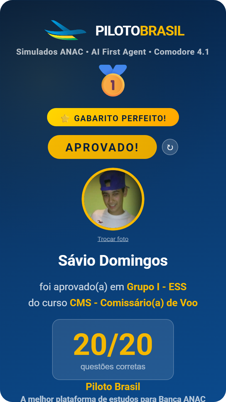 Sávio Domingos aprovado