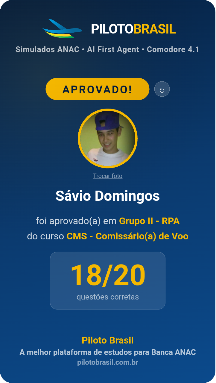 Sávio Domingos aprovado