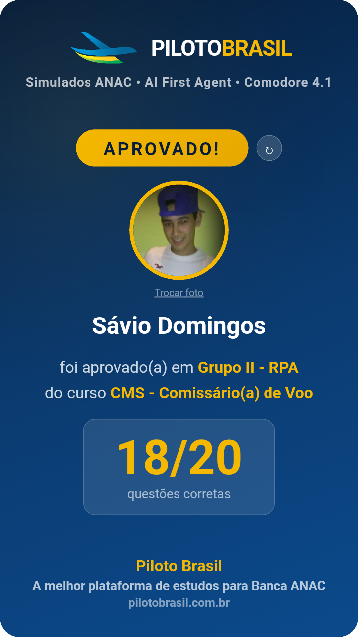 Sávio Domingos aprovado