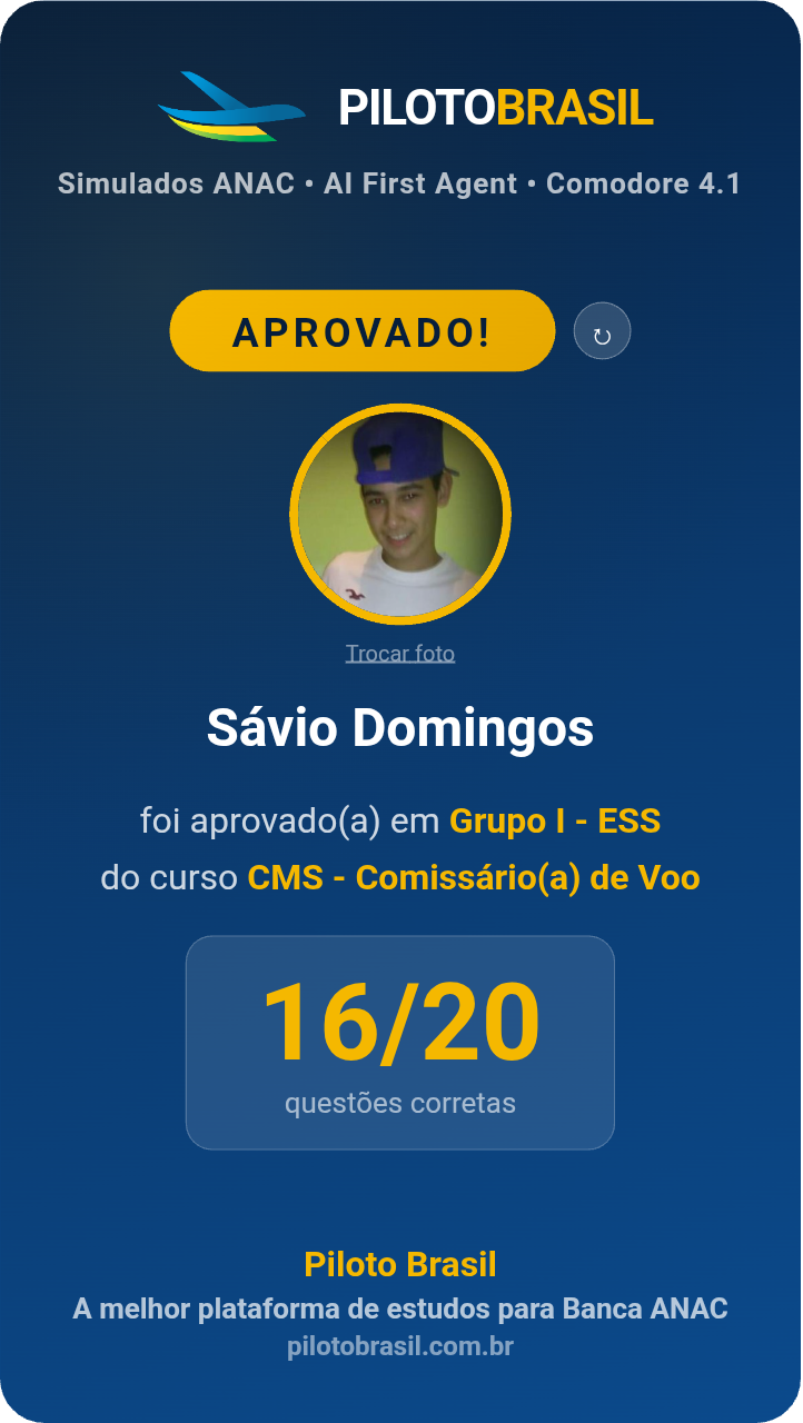 Sávio Domingos aprovado
