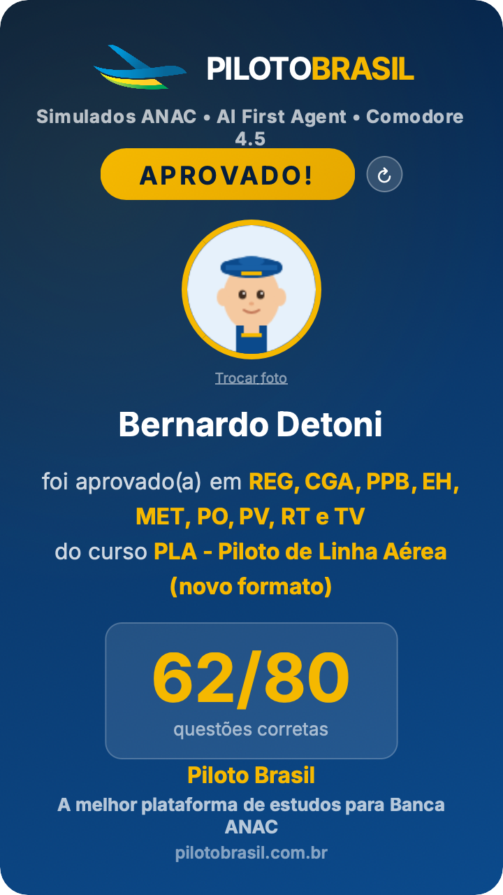 Bernardo Detoni aprovado