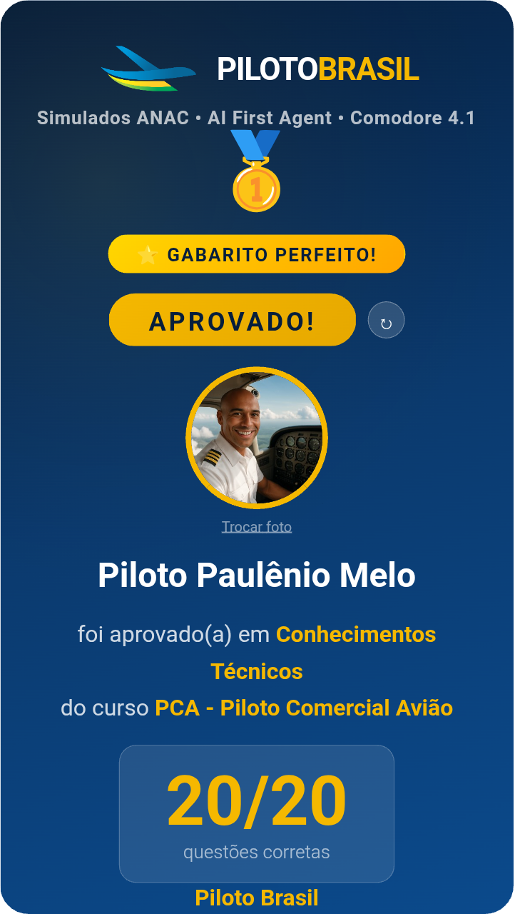 Piloto Paulênio Melo aprovado