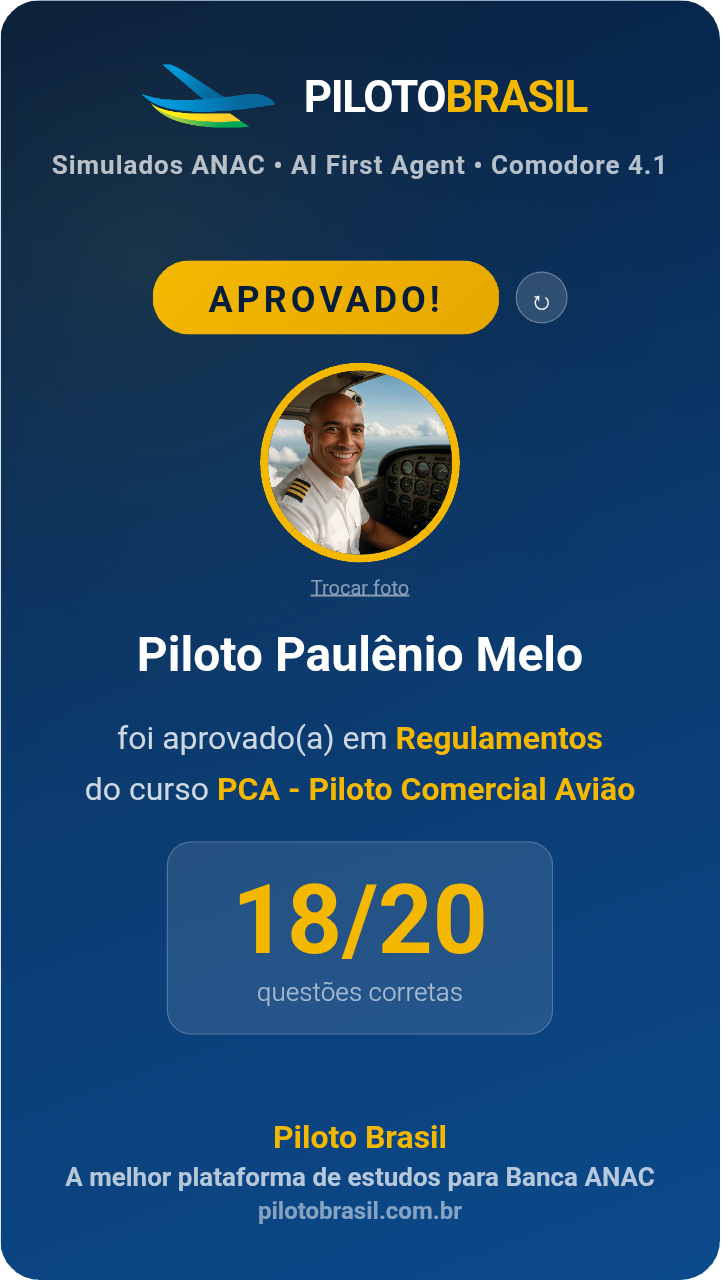 Piloto Paulênio Melo aprovado