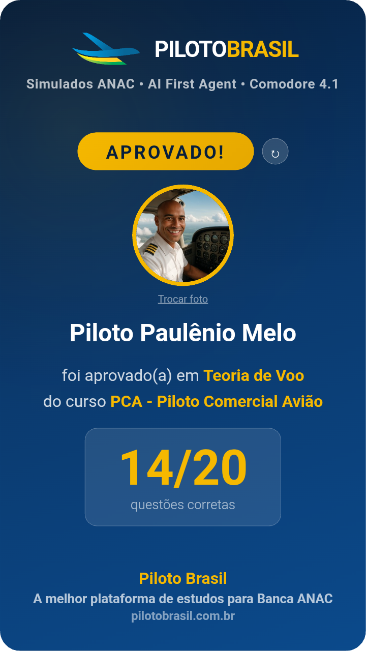 Piloto Paulênio Melo aprovado
