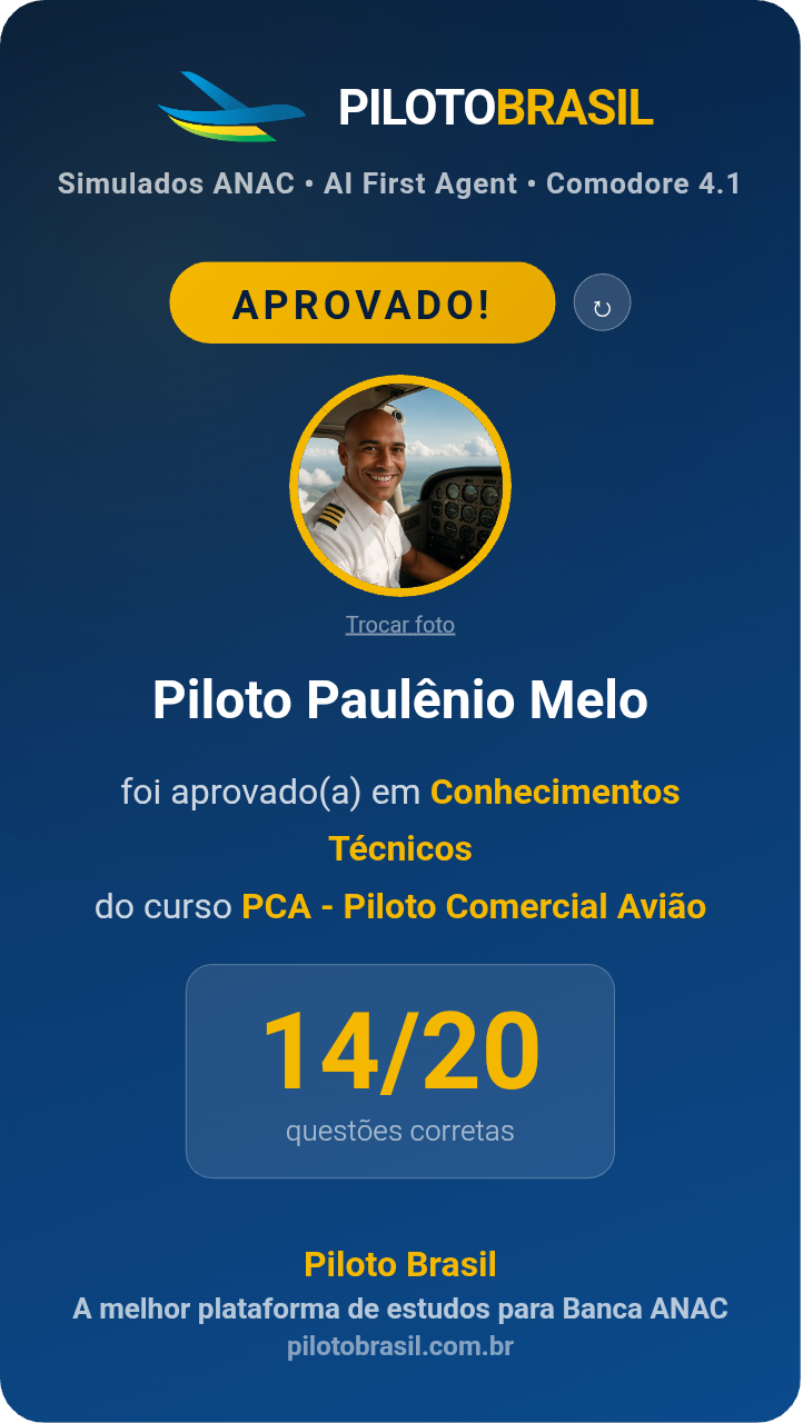Piloto Paulênio Melo aprovado