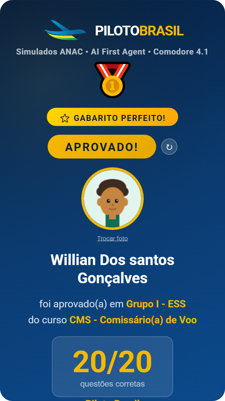 Willian Dos santos Gonçalves aprovado