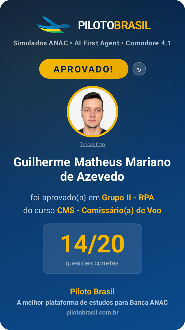 Guilherme Matheus Mariano de Azevedo aprovado