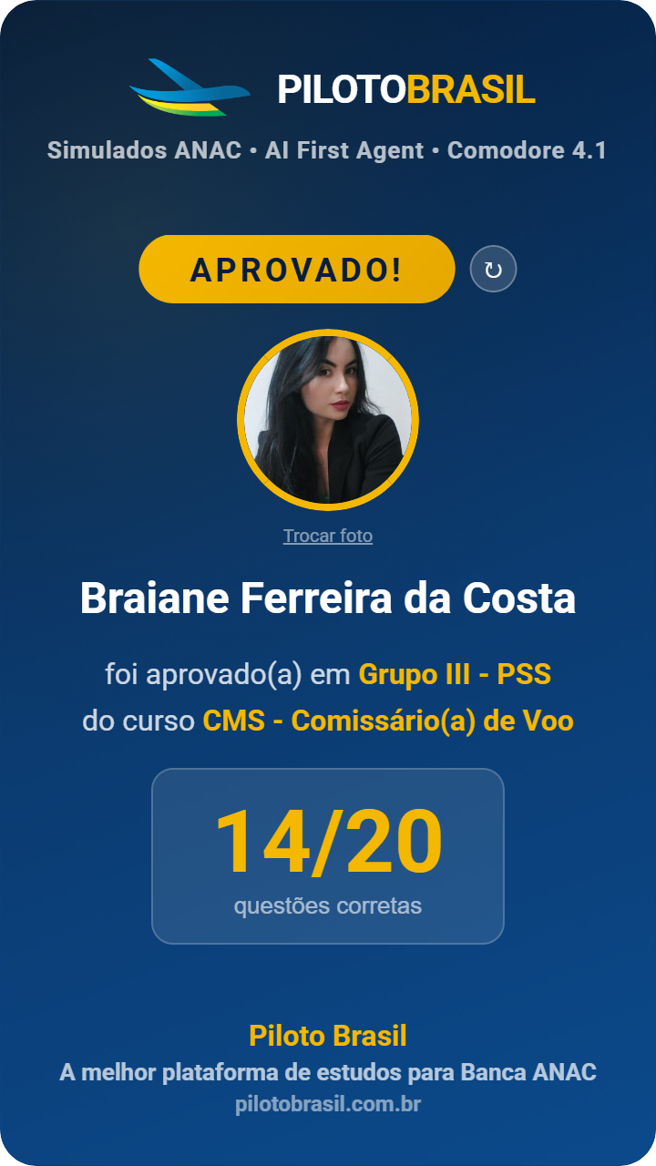 Braiane Ferreira da Costa aprovado