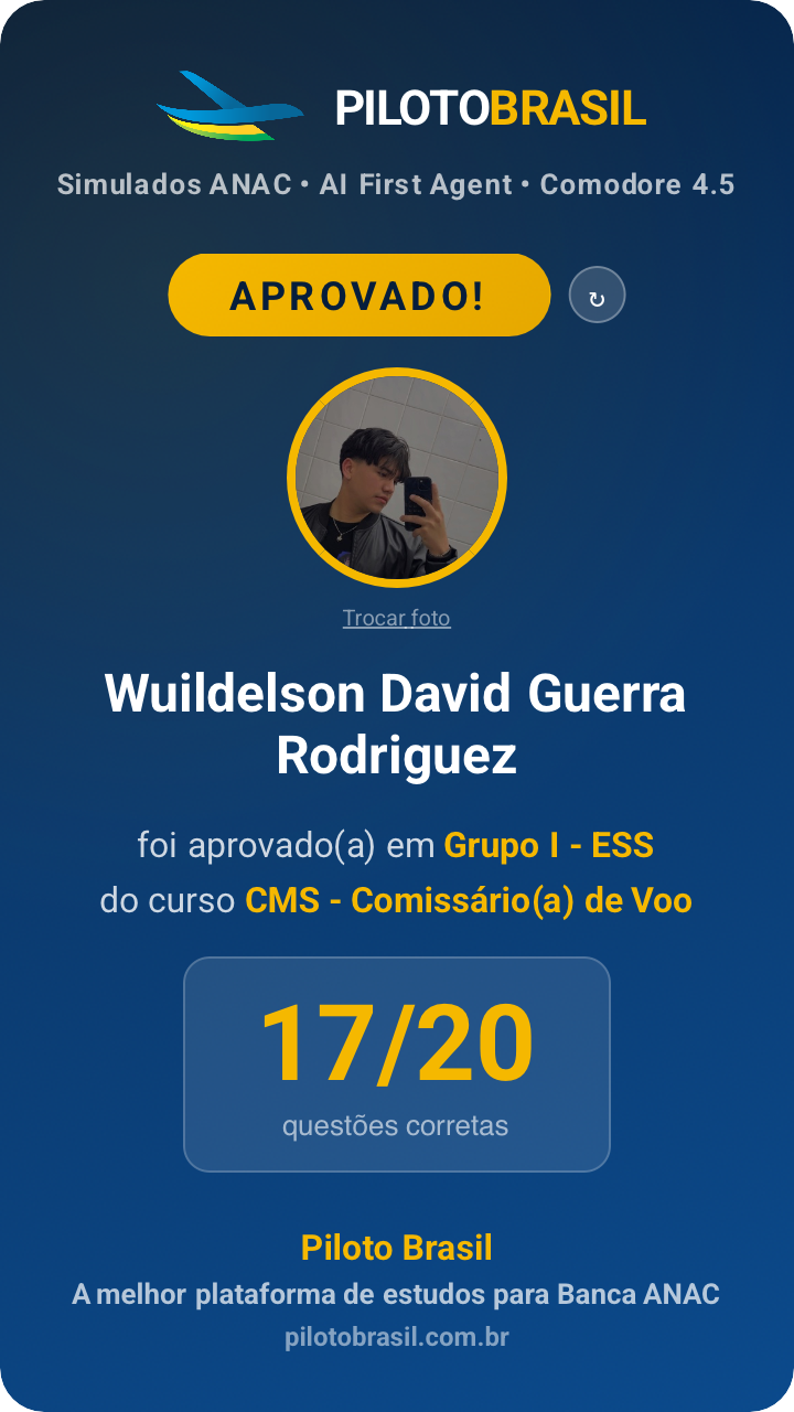 Wuildelson David Guerra Rodriguez aprovado