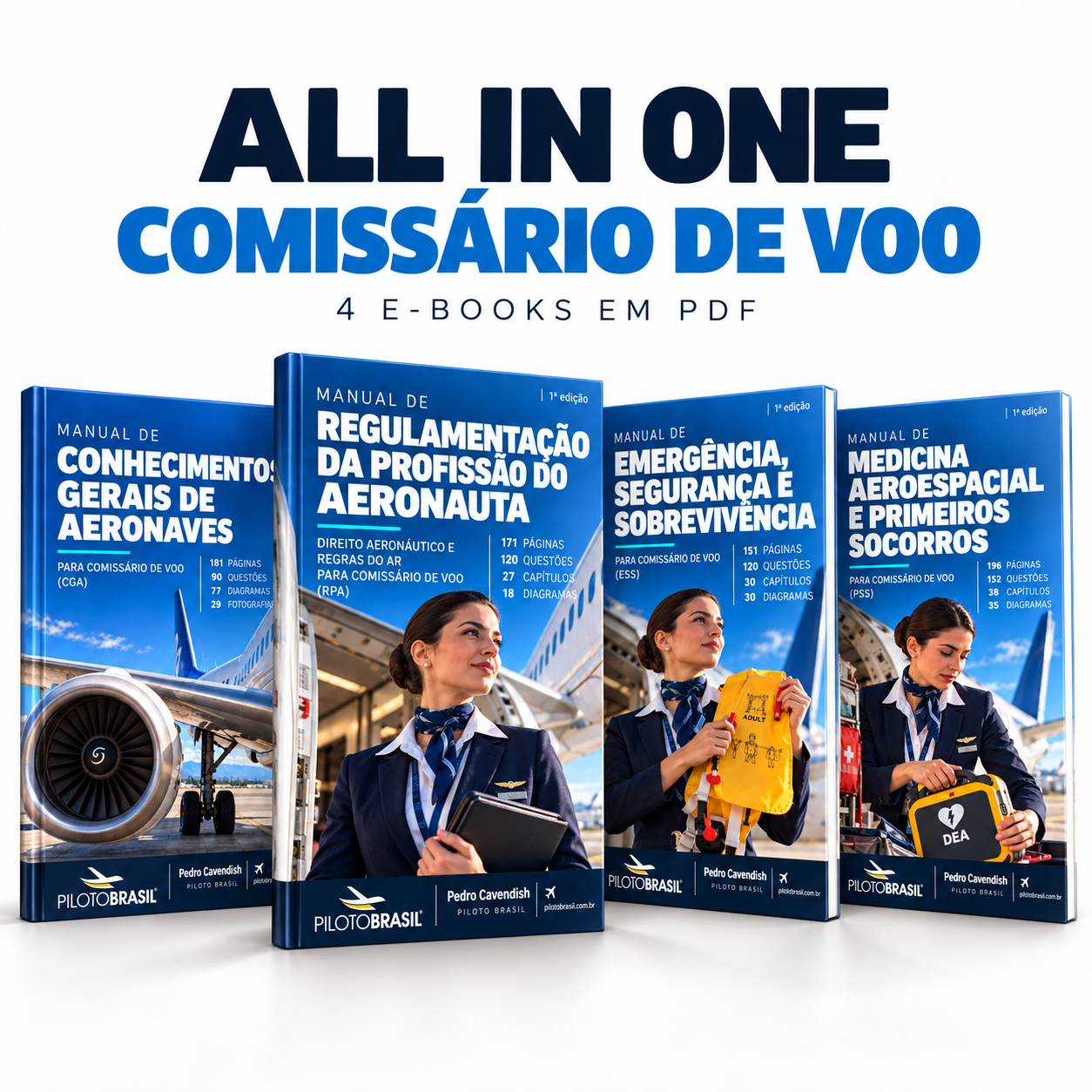 Capa de All in One Comissário de Voo — 4 E-books