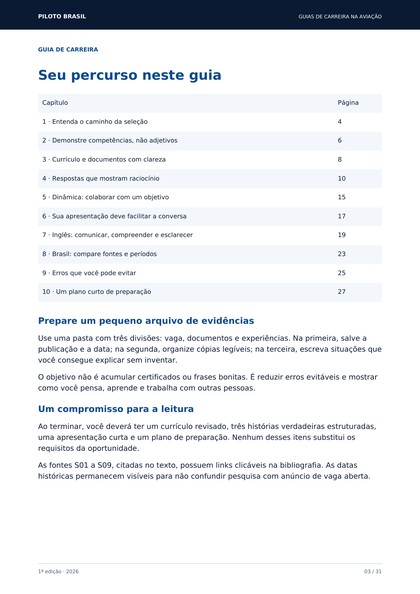 Página 3 do Guia de Processos Seletivos