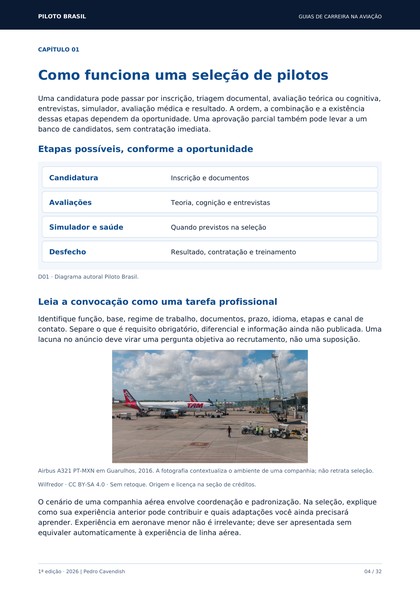 Página 4 do Guia de Processos Seletivos para Pilotos