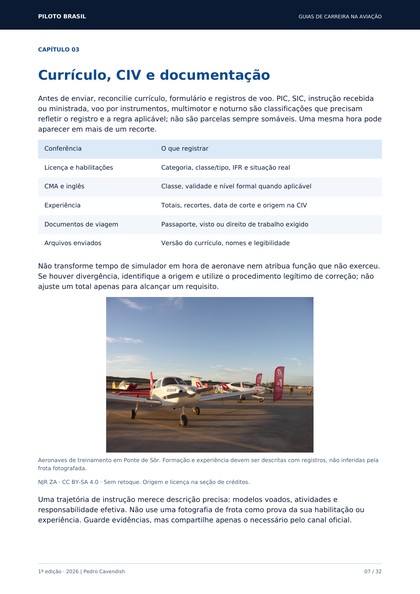 Página 7 do Guia de Processos Seletivos para Pilotos