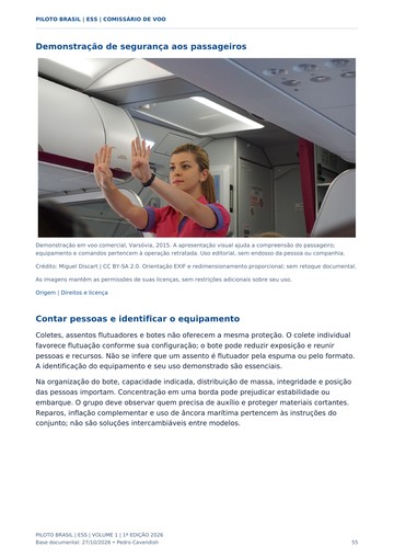 Demonstração de segurança — página real do Manual ESS Piloto Brasil.