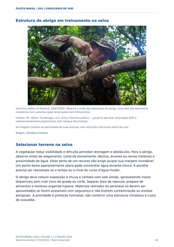 Sobrevivência em selva — página real do Manual ESS Piloto Brasil.
