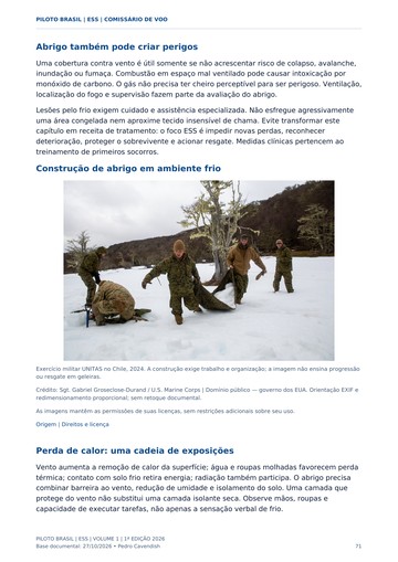 Proteção no frio — página real do Manual ESS Piloto Brasil.