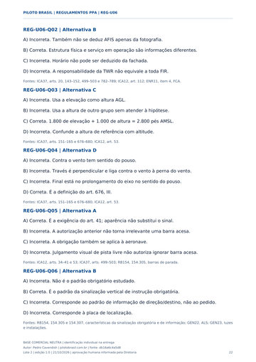Questões comentadas, alternativa por alternativa. Página real de Regulamentos PPA.