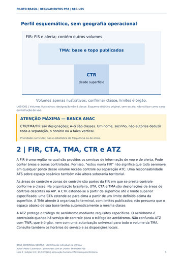 Visualize o espaço aéreo e os serviços ATS. Página real de Regulamentos PPA.