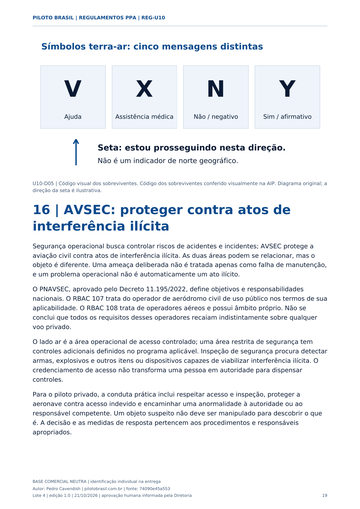 Sinais visuais para compreender e memorizar. Página real de Regulamentos PPA.