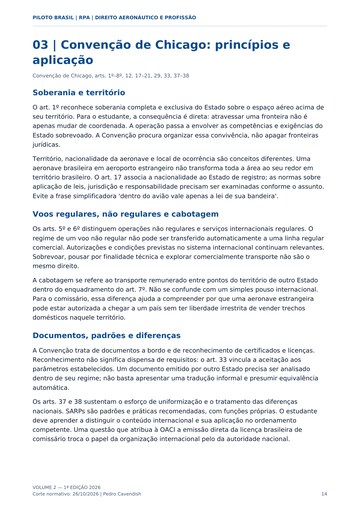 Convenção de Chicago — página real do Manual RPA Piloto Brasil.