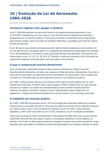 Lei do Aeronauta — página real do Manual RPA Piloto Brasil.