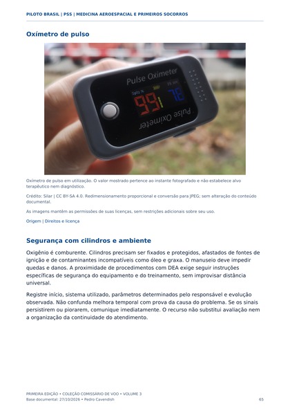 Oxímetro de pulso — página real do Manual PSS