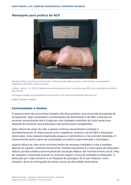 Manequim para RCP — página real do Manual PSS