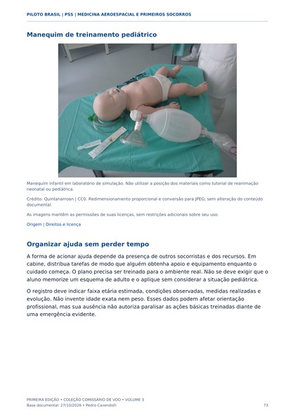 Treinamento pediátrico — página real do Manual PSS