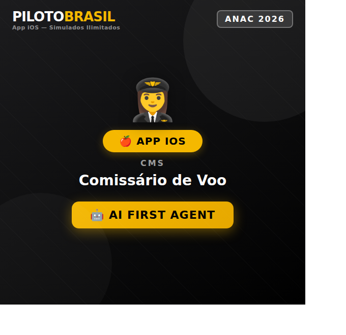 Comisário de voo - Preparatório Cias. Aéreas (App)
