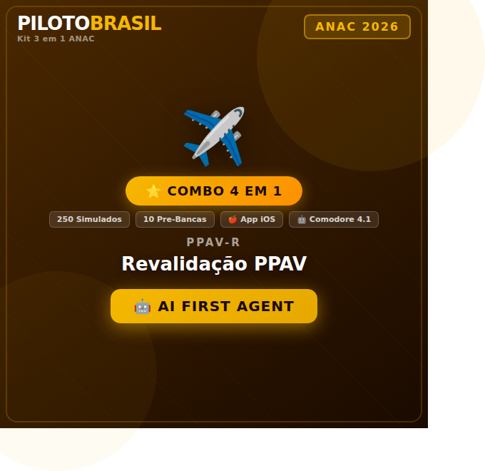 Combo ANAC 4 em 1 -  Revalidação PPAV - iOS 2026