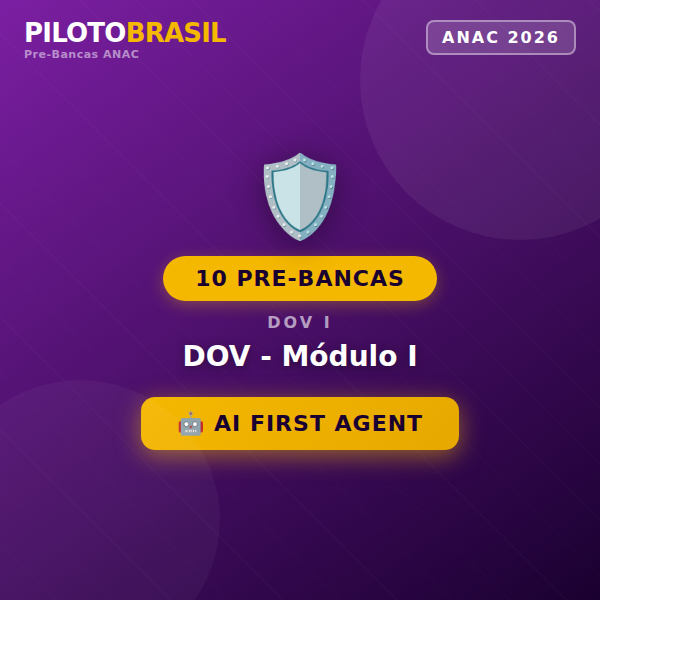 10 Pré-Bancas ANAC (atualizada 2026) DOV - Módulo I