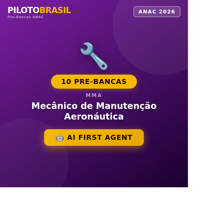 10 Pré-Bancas ANAC (atualizada 2026 Mecânico de Manutenção Aeronáutica