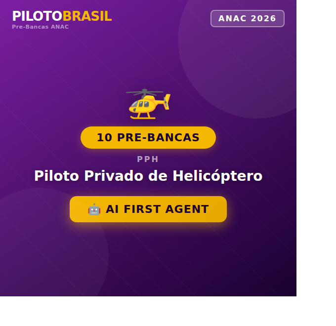 10 Pré-Bancas ANAC (atualizada 2026) Privado de Helicóptero