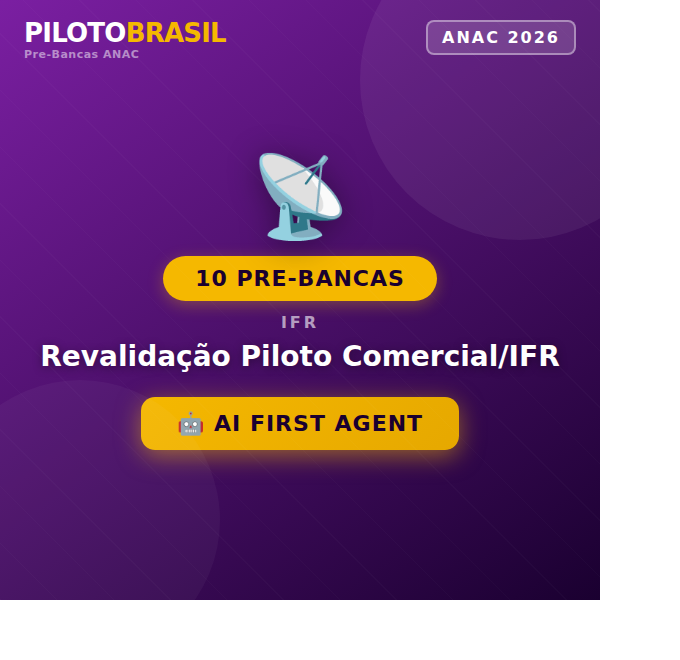 10 Pré-Bancas ANAC (atualizada 2026) Revalidação de Piloto Comercial/IFR