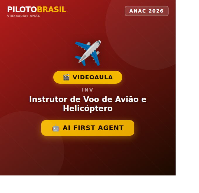 Videoaula Instrutor de Voo de Avião e Helicóptero